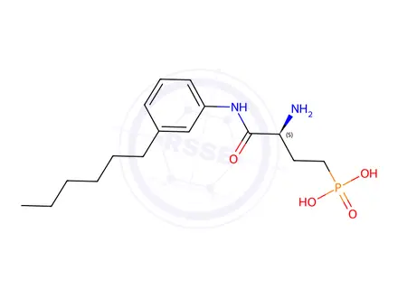 Chemical structure of Phosphonic acid,[(3S)-3-amino-4-[(3-hexylphenyl)amino]-4-oxobutyl]-