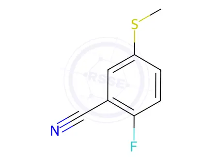 Chemical structure of Benzonitrile, 2-fluoro-5-(methylthio)-