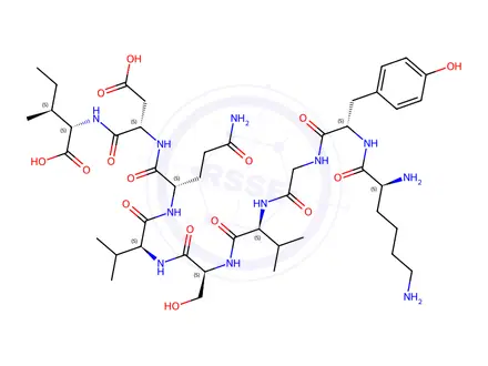 Chemical structure of L-Lysyl-L-tyrosylglycyl-L-valyl-L-seryl-L-valyl-L-glutaminyl-L-aspartyl-L-isoleucine
