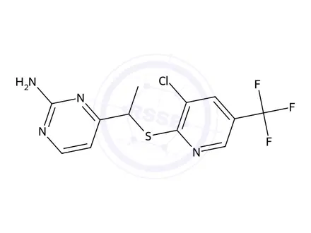 Chemical structure of 4-(1-((3-Chloro-5-(trifluoromethyl)pyridin-2-yl)thio)ethyl)pyrimidin-2-amine