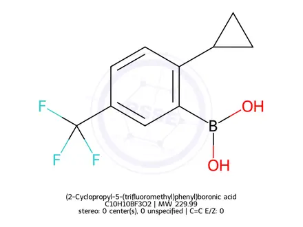 Chemical structure of (2-Cyclopropyl-5-(trifluoromethyl)phenyl)boronic acid