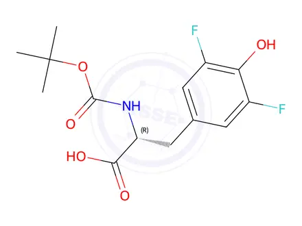 Chemical structure of (R)-2-((tert-Butoxycarbonyl)amino)-3-(3,5-difluoro-4-hydroxyphenyl)propanoicacid