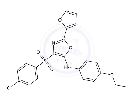 Chemical structure of 4-((4-Chlorophenyl)sulfonyl)-N-(4-ethoxyphenyl)-2-(furan-2-yl)oxazol-5-amine