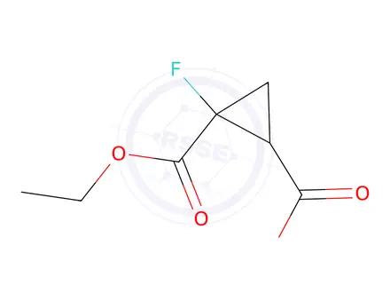 Chemical structure of 2-(ethoxycarbonyl)-2-fluorocyclopropane-1-carboxylic acid