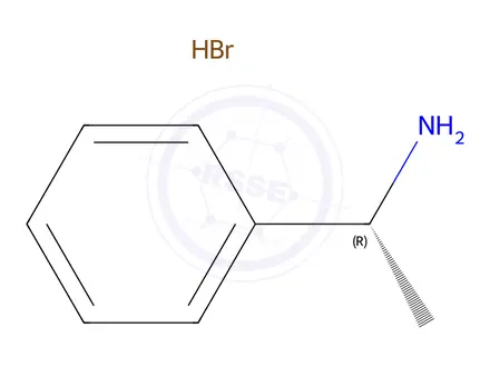 Chemical structure of r-(+)-1-Phenylethylammonium Bromide