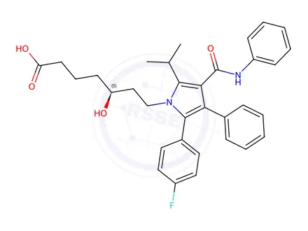 Chemical structure of 5-Dehydroxy (3S)-Atorvastatin