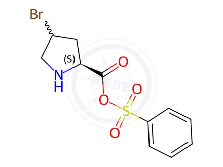 Chemical structure of Benzenesulfonic (2S)-4-bromopyrrolidine-2-carboxylic anhydride