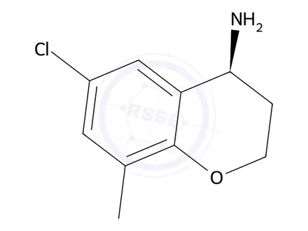 Chemical structure of (S)-6-chloro-8-methylchroman-4-amine