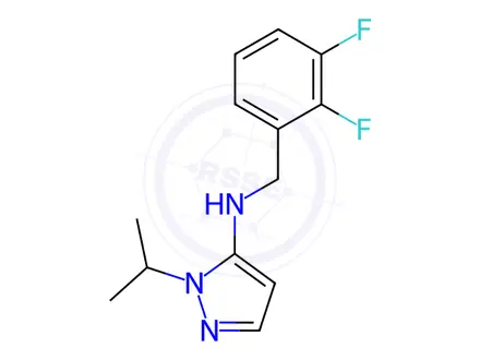 Chemical structure of N-(2,3-difluorobenzyl)-1-isopropyl-1H-pyrazol-5-amine