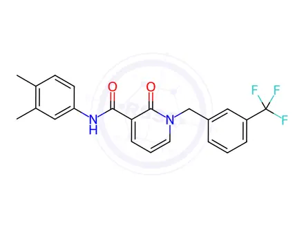 Chemical structure of N-(3,4-Dimethylphenyl)-2-oxo-1-{[3-(trifluoromethyl)phenyl]methyl}-1,2-dihydropyridine-3-carboxamide