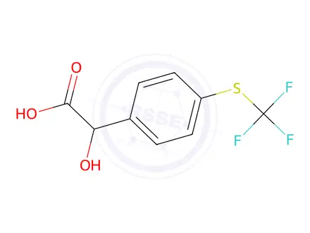 Chemical structure of 2-Hydroxy-2-(4-((trifluoromethyl)thio)phenyl)acetic acid