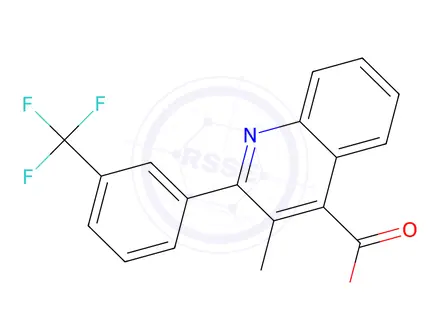 Chemical structure of 3-METHYL-2-(3-(TRIFLUOROMETHYL)PHENYL)QUINOLINE-4-CARBOXYLIC ACID