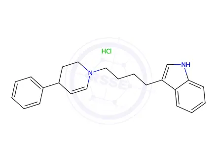 Chemical structure of 3-(4-(4-Phenyl-5,6-dihydropyridin-1(2H)-yl)butyl)-1H-indole hydrochloride