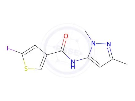 Chemical structure of n-(1,3-Dimethyl-1h-pyrazol-5-yl)-5-iodothiophene-3-carboxamide
