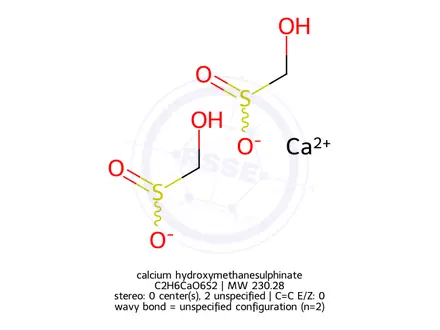 Chemical structure of calcium hydroxymethanesulphinate