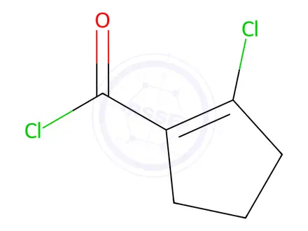 Chemical structure of 1-Cyclopentene-1-carbonyl chloride, 2-chloro-(9CI)