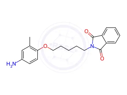 Chemical structure of 2-(5-(4-Amino-2-methylphenoxy)pentyl)isoindoline-1,3-dione