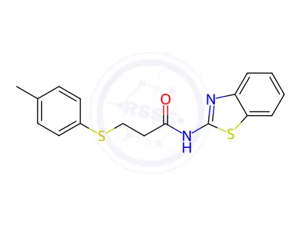 Chemical structure of N-(Benzo[d]thiazol-2-yl)-3-(p-tolylthio)propanamide