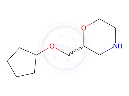 Chemical structure of Morpholine, 2-[(cyclopentyloxy)methyl]-(9CI)