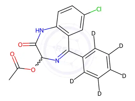 Chemical structure of Oxazepam acetate-d5