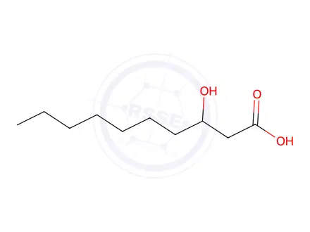 Chemical structure of (inverted exclamation markA)-3-Hydroxydecanoic acid