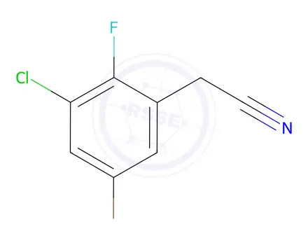 Chemical structure of 5-Bromo-3-chloro-2-fluorophenylacetonitrile