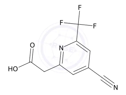 Chemical structure of 2-(4-Cyano-6-(trifluoromethyl)pyridin-2-yl)acetic acid