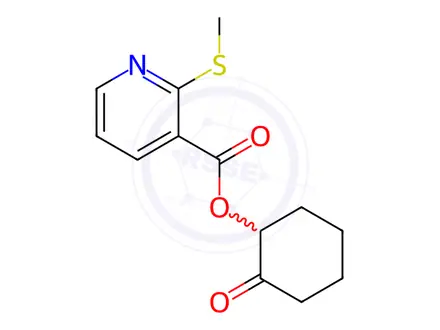 Chemical structure of 2-Oxocyclohexyl 2-(methylthio)nicotinate