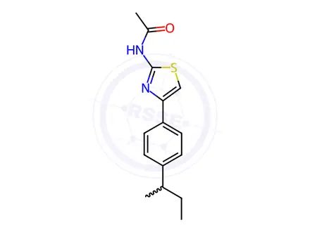 Chemical structure of N-(4-(4-(sec-butyl)phenyl)thiazol-2-yl)acetamide