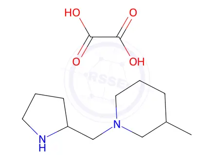 Chemical structure of 3-Methyl-1-(pyrrolidin-2-ylmethyl)piperidine oxalate