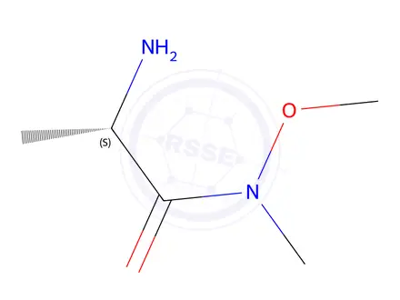Chemical structure of (2S)-2-amino-N-methoxy-N-methylpropanamide
