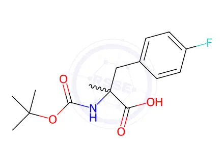 Chemical structure of N-Boc-4-fluoro-a-methyl-DL-phenylalanine
