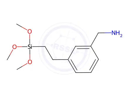 Chemical structure of 3(or 4)-[2-(trimethoxysilyl)ethyl]benzylamine