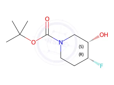 Chemical structure of cis-tert-Butyl 4-Fluoro-3-hydroxypiperidine-1-carboxylate