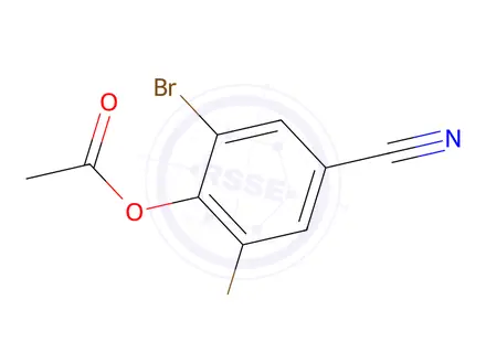 Chemical structure of 4-acetoxy-3,5-dibromobenzonitrile