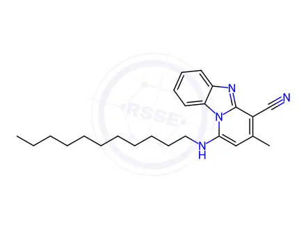 Chemical structure of 3-methyl-1-(undecylamino)benzo[4,5]imidazo[1,2-a]pyridine-4-carbonitrile
