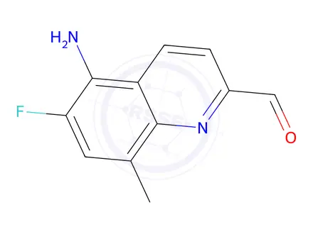 Chemical structure of 5-Amino-6-fluoro-8-methylquinoline-2-carbaldehyde