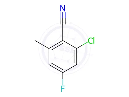 Chemical structure of Benzonitrile, 2-chloro-4-fluoro-6-methyl-