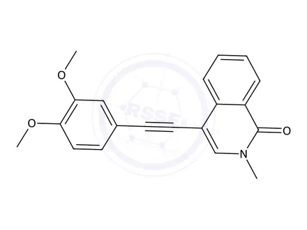 Chemical structure of 4-((3,4-Dimethoxyphenyl)ethynyl)-2-methylisoquinolin-1(2H)-one