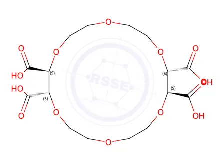 Chemical structure of (-)-(18-Crown-6)-2,3,11,12-tetracarboxylic Acid