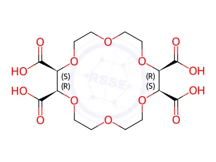 Chemical structure of (+)-(18-Crown-6)-2,3,11,12-tetracarboxylic Acid