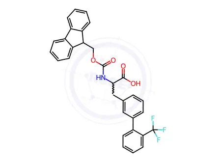 Chemical structure of Fmoc-3-(2-trifluoromethylphenyl)-DL-phenylalanine