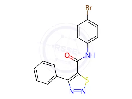 Chemical structure of N-(4-bromophenyl)-4-phenyl-1,2,3-thiadiazole-5-carboxamide