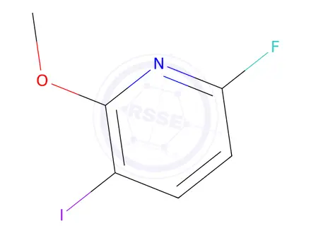 Chemical structure of 6-Fluoro-3-iodo-2-methoxypyridine