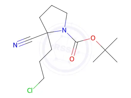 Chemical structure of tert-Butyl 2-(3-chloropropyl)-2-cyanopyrrolidine-1-carboxylate