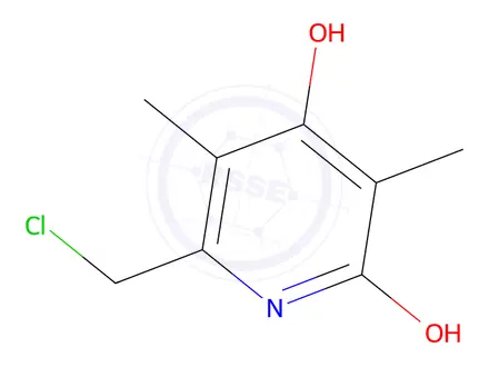 Chemical structure of 6-(chloromethyl)-3,5-dimethylpyridine-2,4-diol