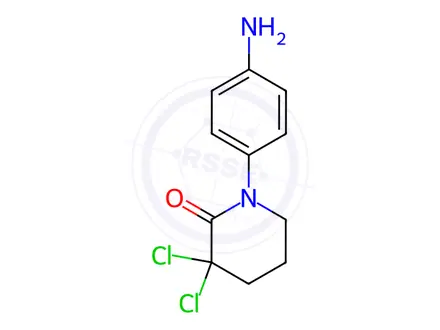 Chemical structure of 1-(4-Aminophenyl)-3,3-dichloro-2-piperdinone
