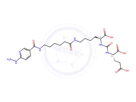 Chemical structure of (14S,18S)-1-(6-Hydrazineylidene-1,6-dihydropyridin-3-yl)-1,8,16-trioxo-2,9,15,17-tetraazaicosane-14,18,20-tricarboxylic acid