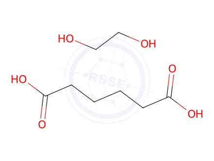 Chemical structure of Hexanedioic acid, ester with 1,2-ethanediol