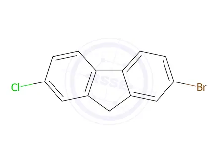 Chemical structure of 2-Bromo-7-chloro-9H-fluorene